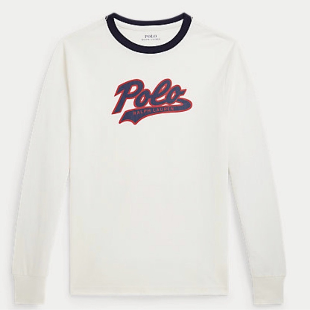 Polo by Ralph Lauren White and Navy T-Shirt